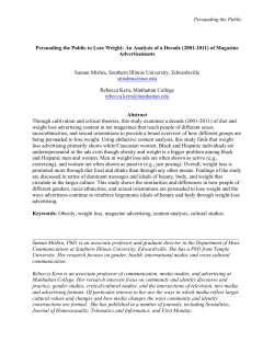 Persuading the Public to Lose Weight: An Analysis of a Decade