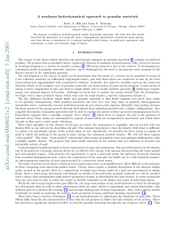 A nonlinear hydrodynamical approach to granular materials