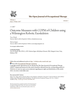 Outcome Measures with COPM of Children using a Wilmington