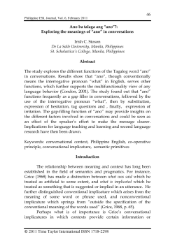 Ano ba talaga ang &ldquo;ano&rdquo; - Philippine ESL Journal