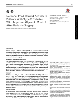 Neuronal Food Reward Activity in Patients With Type 2 Diabetes