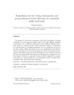 Realpolitik in the lab - ECON