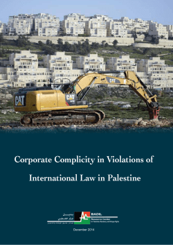 Corporate Complicity in Violations of International Law in Palestine