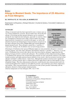 Allergy to Mustard Seeds - Internet Symposium on Food Allergens