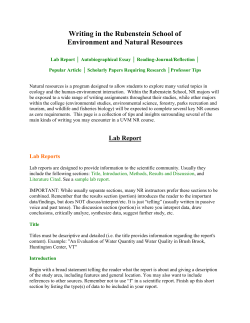 Writing in the Rubenstein School of Environment and Natural