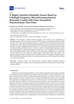 A Highly Sensitive Humidity Sensor Based on Ultrahigh