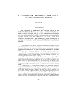 collaborative lawyering: a process for interest-based