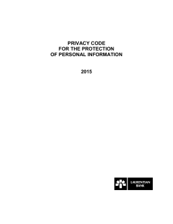 privacy code for the protection of personal information 2015