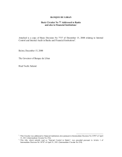 BANQUE DU LIBAN Basic Circular No 77 Addressed to Banks and