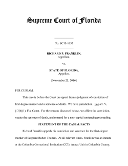 SC13-1632 Richard P. Franklin v. State of Florida