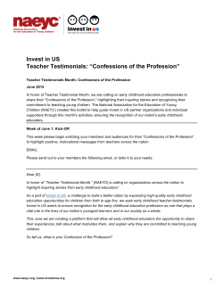 Invest in US Teacher Testimonials: &ldquo;Confessions of the Profession&rdquo;
