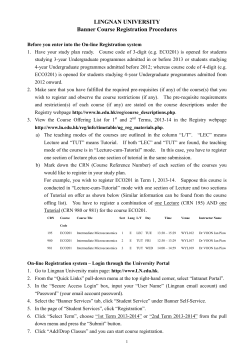 Guideline for On-line Course Registration