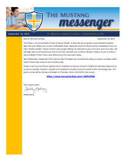 September 16, 2015 Dear St. Michael Families, September 16, 2015