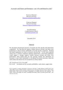 Accruals and future performance: can it be attributed to risk?
