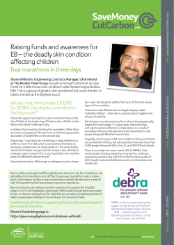 Raising funds and awareness for EB &ndash; the deadly skin condition