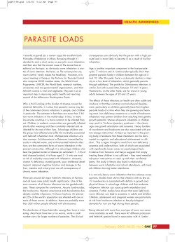 PARASITE LOADS