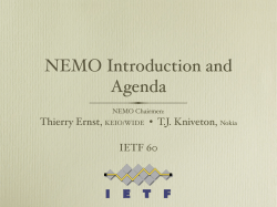 NEMO Introduction and Agenda
