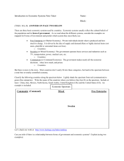 Introduction to Economic Systems Note Taker Name: Block