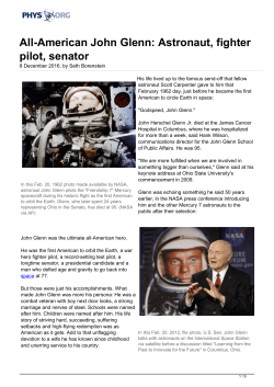 All-American John Glenn: Astronaut, fighter pilot, senator