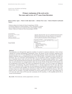 Primary melanoma of the oral cavity: Ten cases and review of 177
