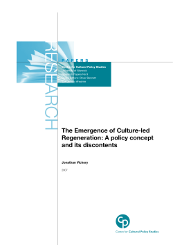 The Emergence of Culture-led Regeneration