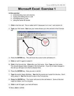 excel exercise i - Benbrook Public Library