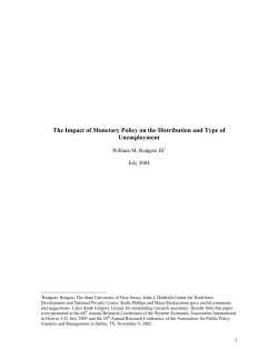 The Impact of Monetary Policy on the Distribution and