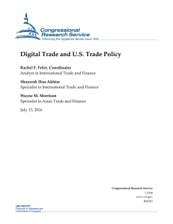 Digital Trade and US Trade Policy