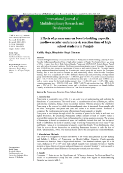 Effects of pranayama on breath-holding capacity, cardio