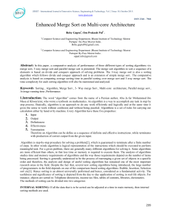 Enhanced Merge Sort on Multi-core Architecture