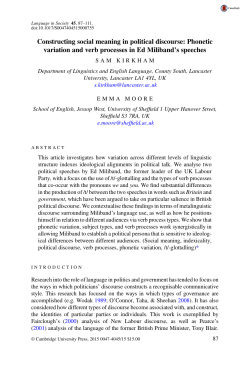 Constructing social meaning in political discourse