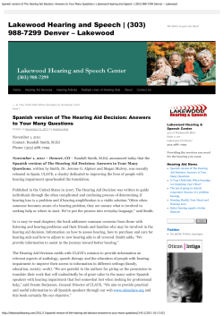 Spanish version of The Hearing Aid Decision