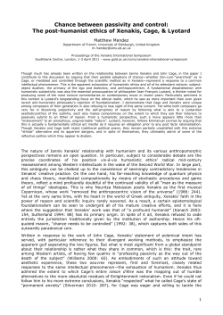 Chance between passivity and control: The post