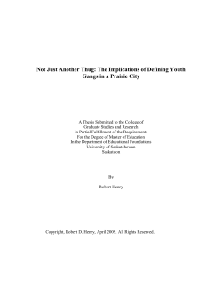 Not Just Another Thug: The Implications of Defining Youth Gangs in