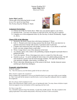 Summer Reading 2013 Junior High