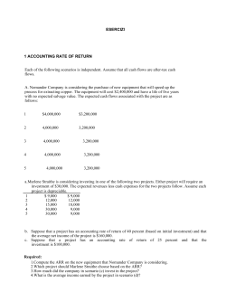 esercizi 1 accounting rate of return