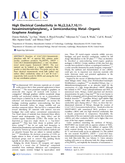 2, a Semiconducting Metal&ndash;Organic Graphene Analogue