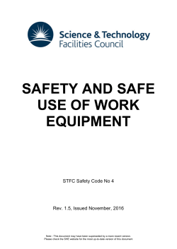 Safety and Safe use of Work Equipment