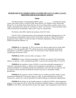 MEMORANDUM OF UNDERSTANDING TO FORM THE SANTA