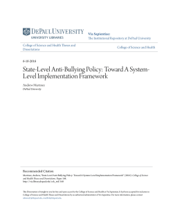 State-Level Anti-Bullying Policy: Toward A System