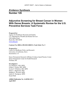 Adjunctive Screening for Breast Cancer in Women With Dense Breasts