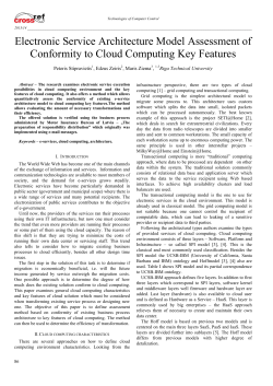 Electronic Service Architecture Model Assessment of Conformity to