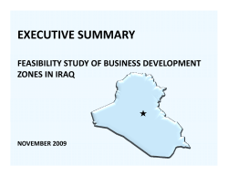 Feasibility Study of Business Development Zones in Iraq