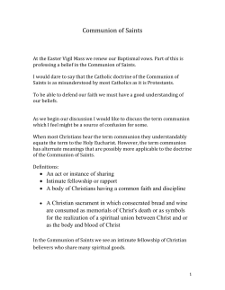 Communion of Saints - St. Teresa of Avila Catholic Church