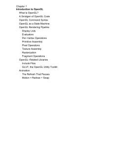 Chapter 1 Introduction to OpenGL What Is OpenGL? A Smidgen of