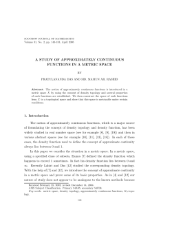 a study of approximately continuous functions in a metric space