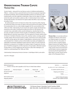 understanding truman capote - University of South Carolina