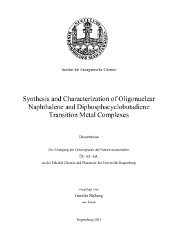 Institut f&uuml;r Anorganische Chemie Synthesis and Characterization of