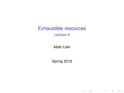 Exhaustible resources