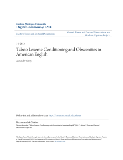 Taboo Lexeme Conditioning and Obscenities in American English